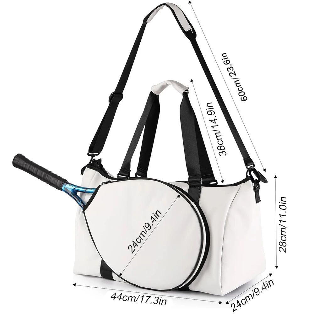 1PCS Tennis Sport Bag with Dry / Wet Pocket , Tennis Duffle Bag,Tennis Racket Shoulder Bag, Tennis Tote Bag for Women Pickleball