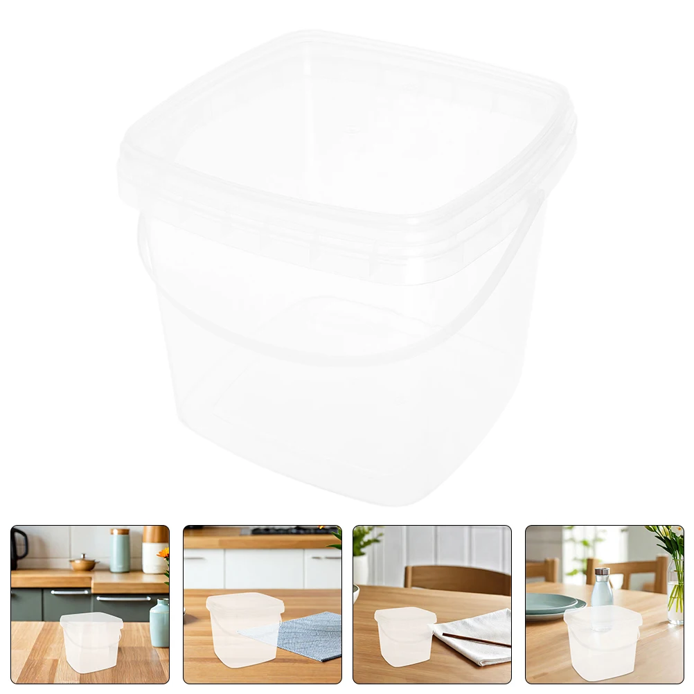 

Premium Square Plastic 4L Food Storage Container Leakproof Water Milk Jug Outdoor Essentials Square Bucket for Food