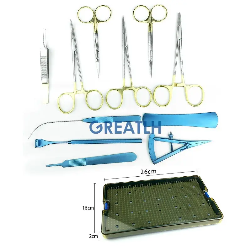 

Autoclavable Double Eyelid Set Scissors Veterinary Ophthalmic Tweezer Needle Holder Ophthalmology Instrument