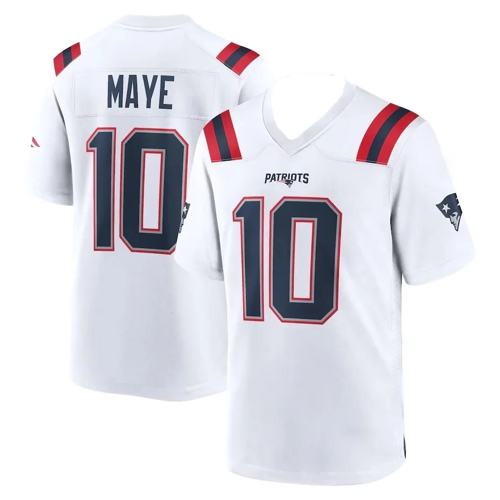 2026 Patriots Drake Maye 10# Football Jersey Shirt 3D Print Rugby Jersey Training Breathable Quick Drying Jersey Family Matching