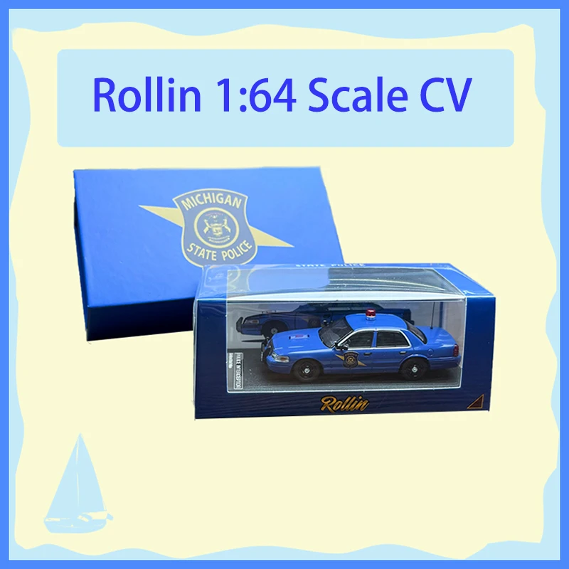 

Rollin 1:64 Scale CV Police Interceptor Alloy Simulation Car Model Static Collection Decoratede Holiday Gifts Toys Souvenir Gift