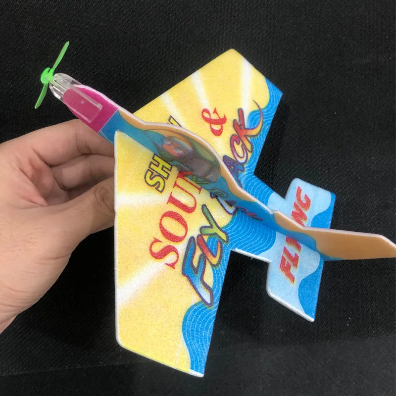 Cute Children's Assembled Hand Thrown Glider Magic Boomerang Plane Toys Fun Foam Airplane Kids Educational Handmade Model Gift