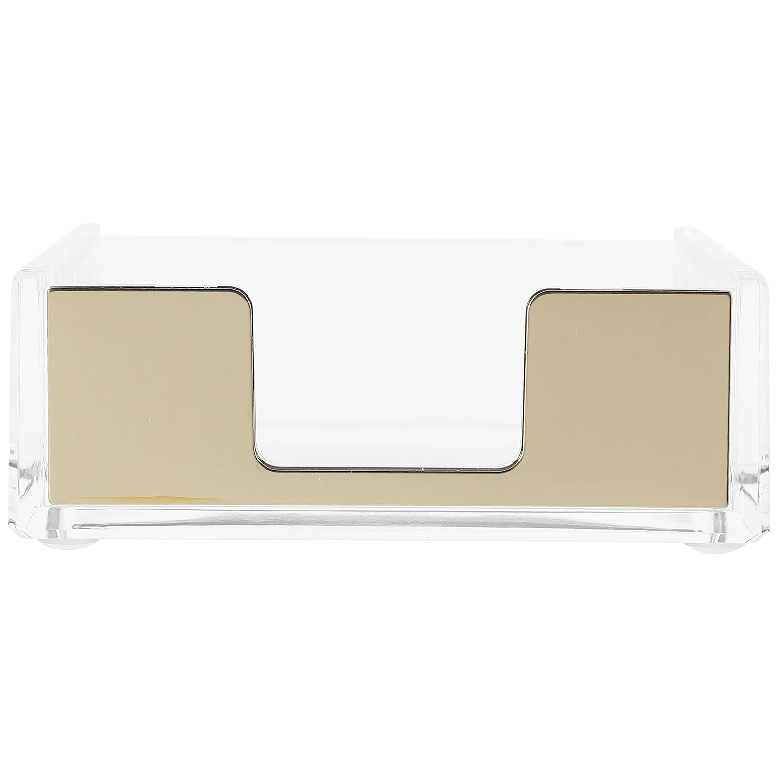 

Storage Box Transparent Acrylic Memo Holder Rose Gold Desktop Organizer Office Supplies Stationery Case Practical