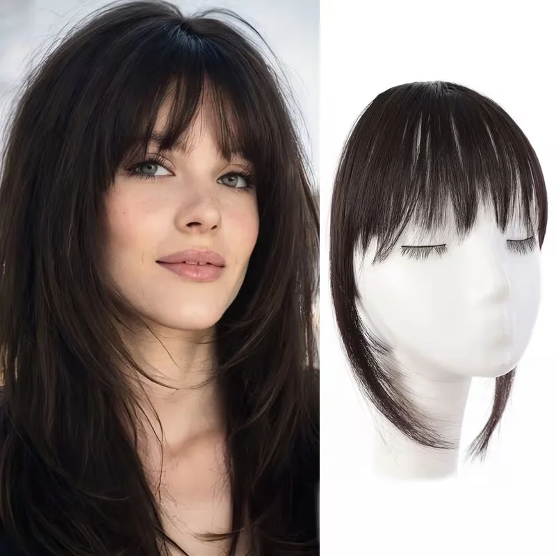 

Synthetic Clip On Sideburns Bangs Wig Natural Fake Hair Fringe For Girls