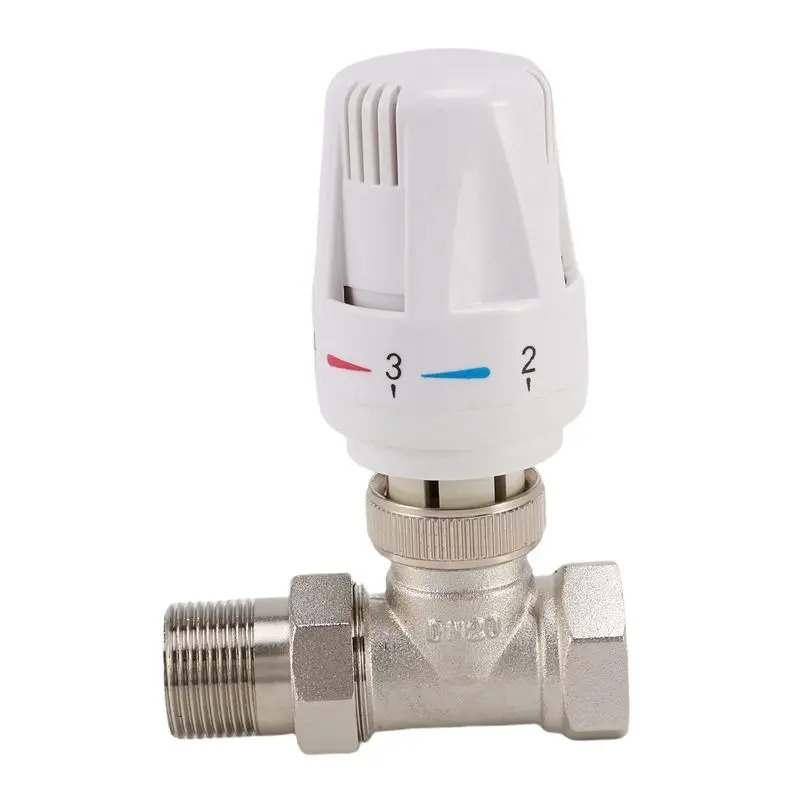ABJI-5X 3/4Inch Brass Thermostatic Radiator Valve Straight Type DN20 Automatic Temperature Control Valve Floor Heating