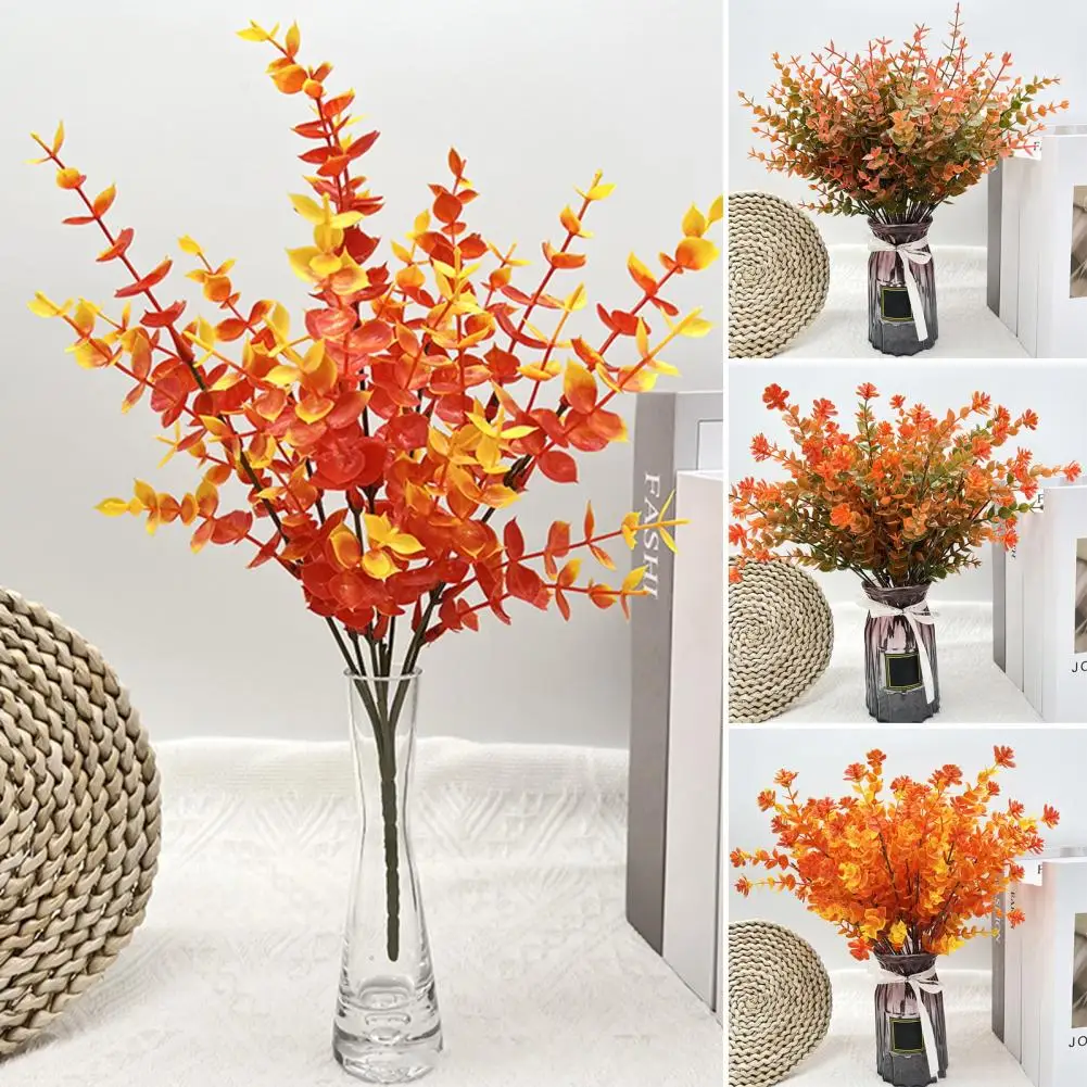 Simulated Eucalyptus Decor Set of 5 Realistic Artificial Eucalyptus Plants for Halloween Thanksgiving Decor Indoor for Harvest