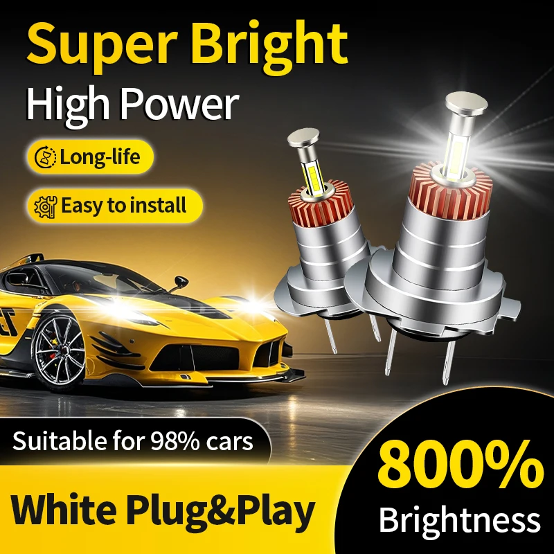

1PC/2PCS 360 H7 LED Headlight Bulbs Canbus No Errors 6000K 4 Sides CSP Chip LED Car Headlamp Auto Diode Mini 1:1 Turbo LED 12V