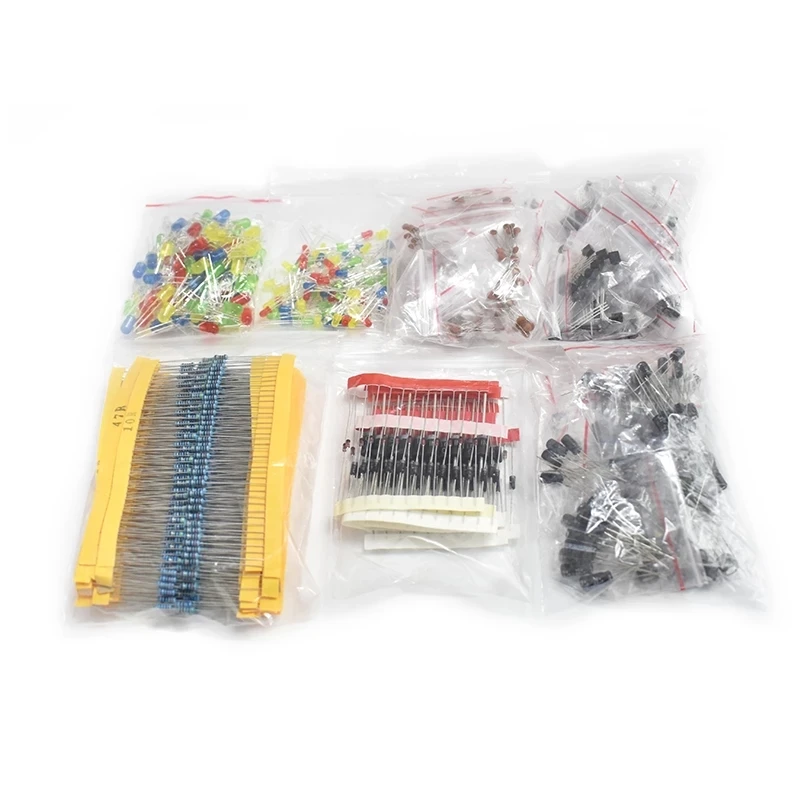 Metal film Resistor assortment kit led diodes Electrolytic Capacitor Ceramic set transistor Pack diy electronic components Kits