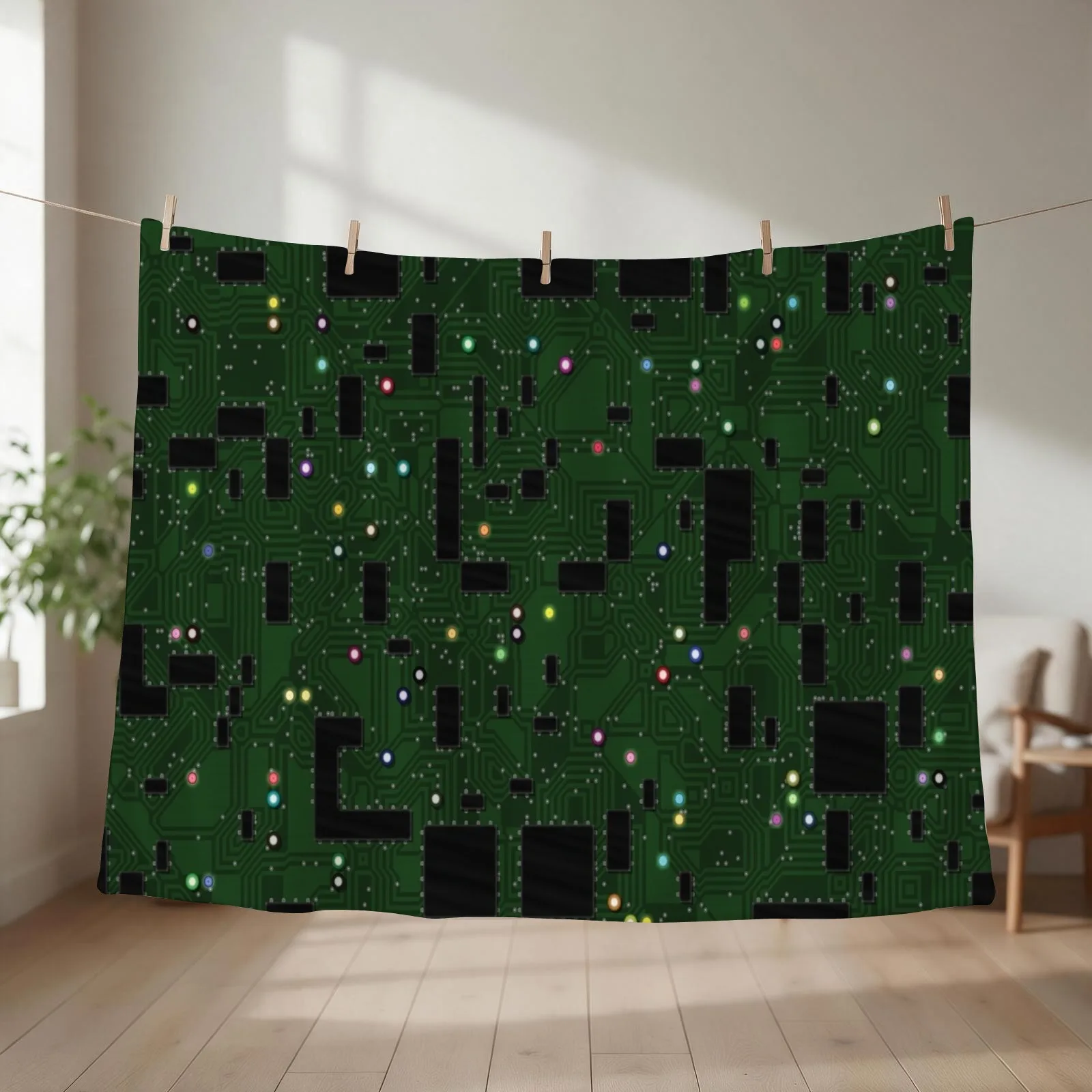 Green Electronics Circuit Board Throw Blanket Summer heavy to sleep Quilt Sofa Blankets