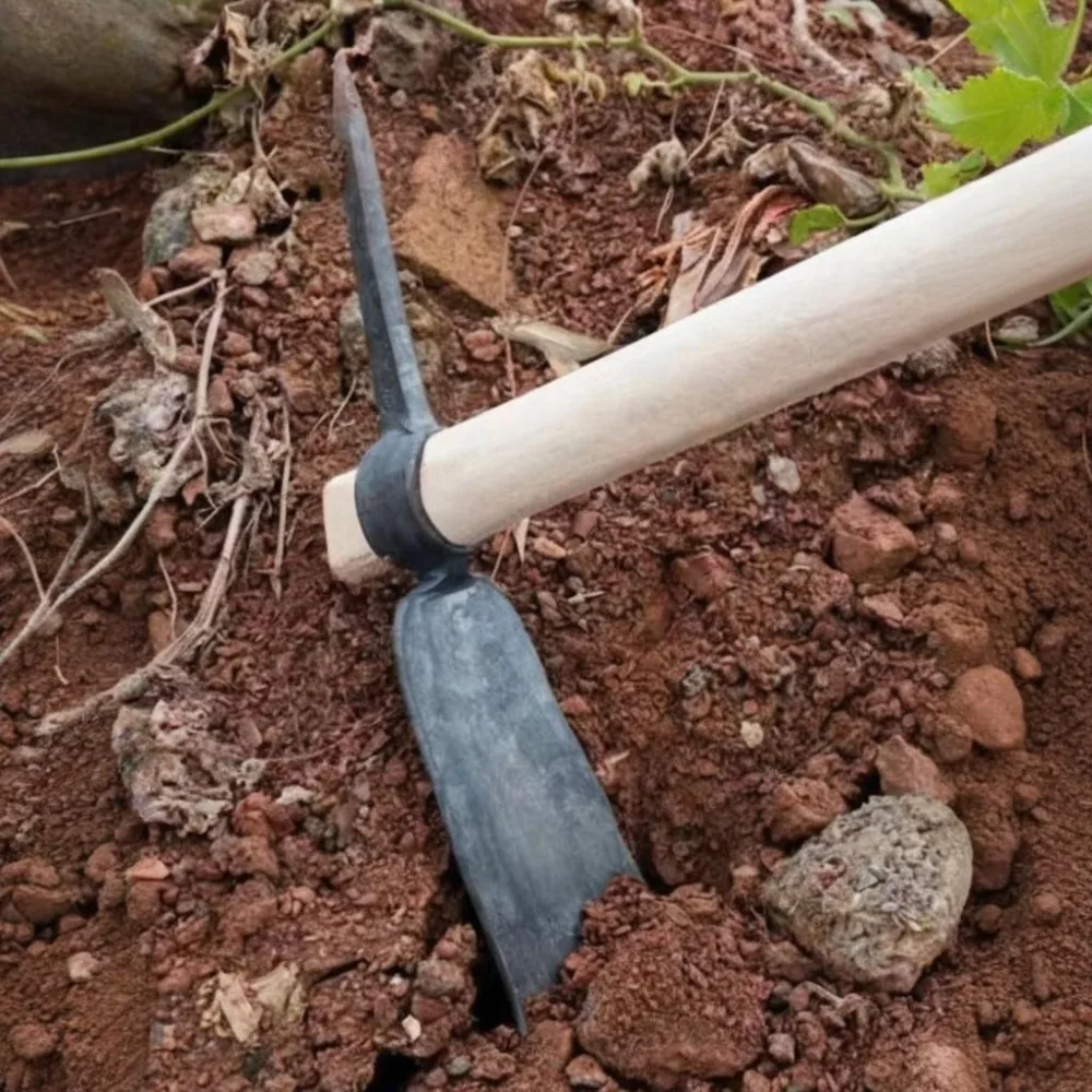 Manganese Steel Forged Agricultural Hoes Outdoor Ploughing Hoes Multi-functional Pickaxes Digging Hoe Garden Hand Tools