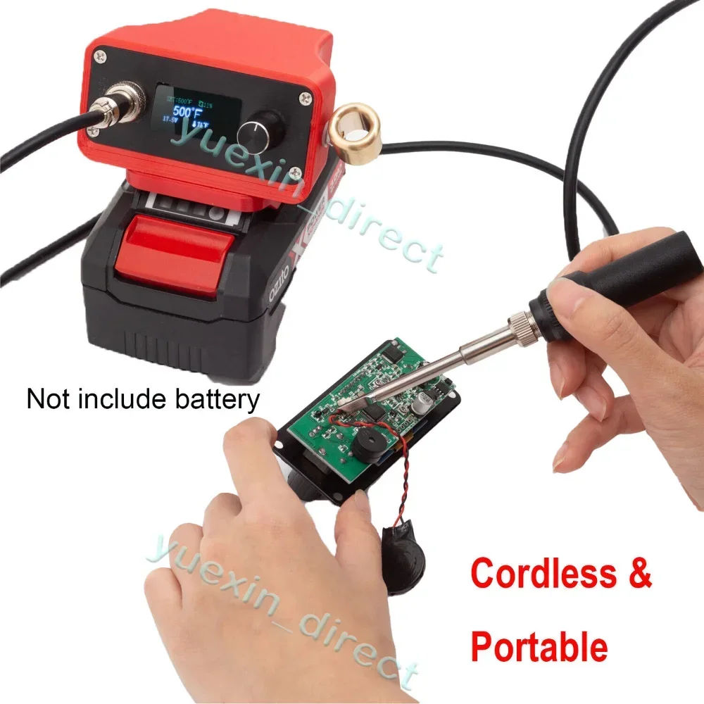 OLED Digital T12 Soldering Station Electronic Soldering Iron Tip For Ozito 18V Lithium Battery (Not include battery)