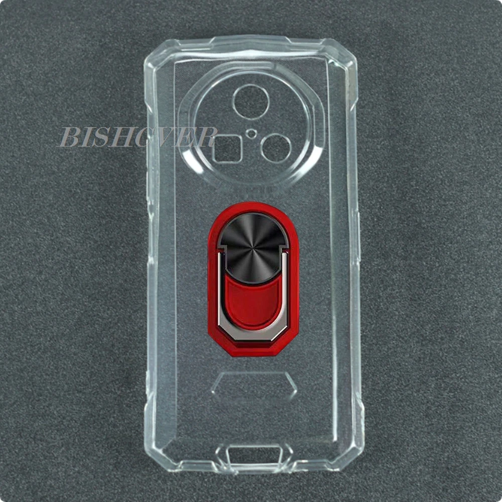 Capa de telefone magnética para Doogee Fire 7 6.6 "2025 Doogee Fire7 FIRE 7 FIRE7 Capa de silicone TPU macia à prova de choque com suporte de anel