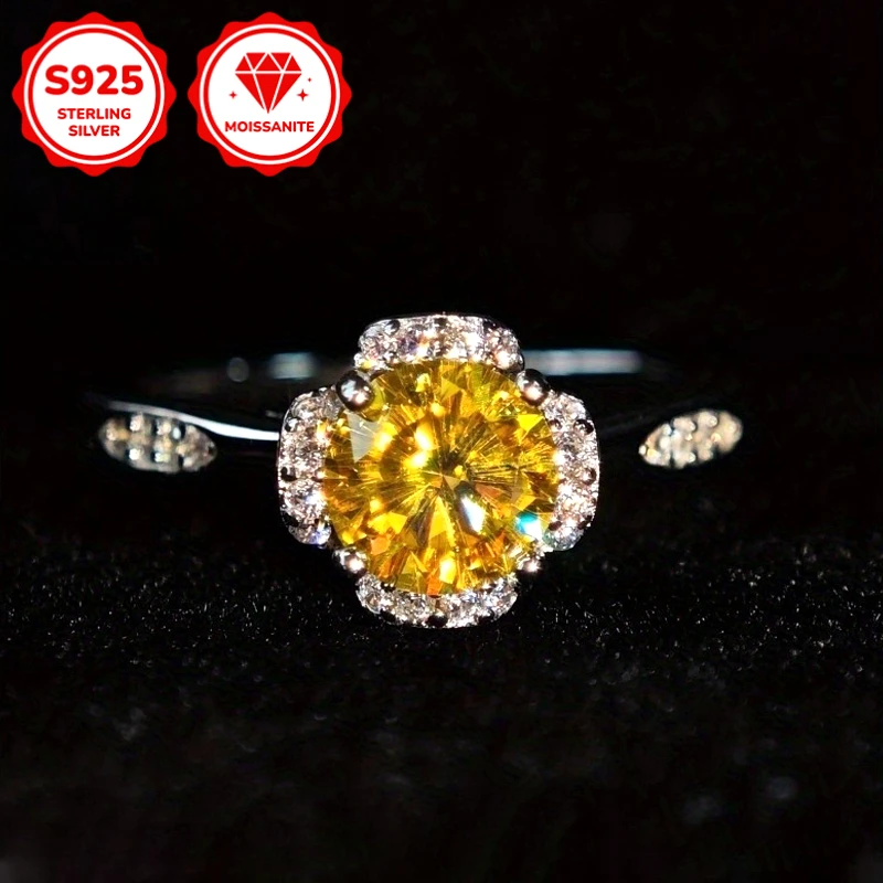

1pc 1 Carat 925 Silver Moissanite Shine Ring: A Stream of Unwavering Shine, It’s A Constant Companion on Your Journey of Style.