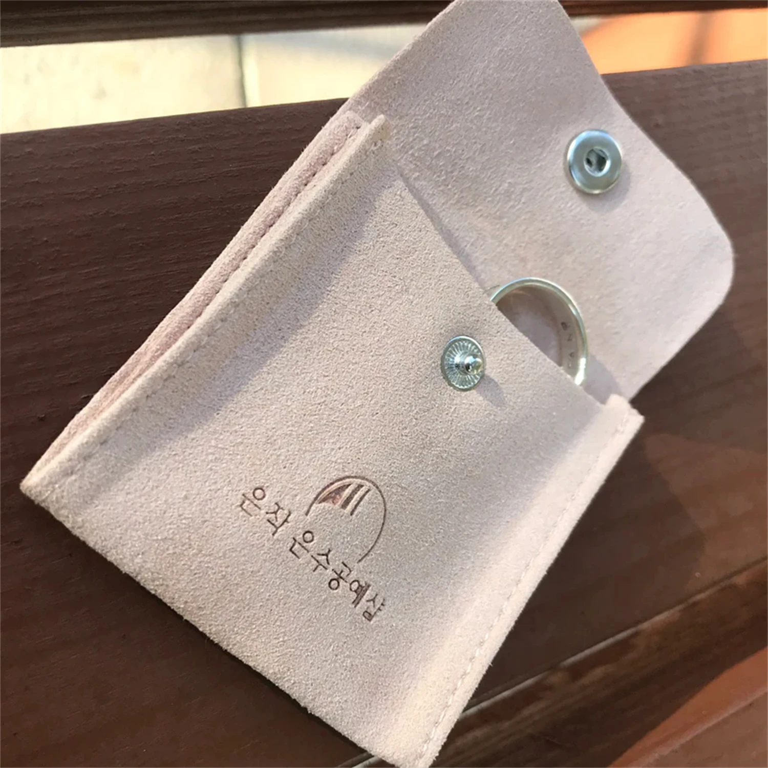 

50 personalized logo deboss jewelry pouch Snap button bags custom jewelry packaging gift pouch ring earring bag storage style F