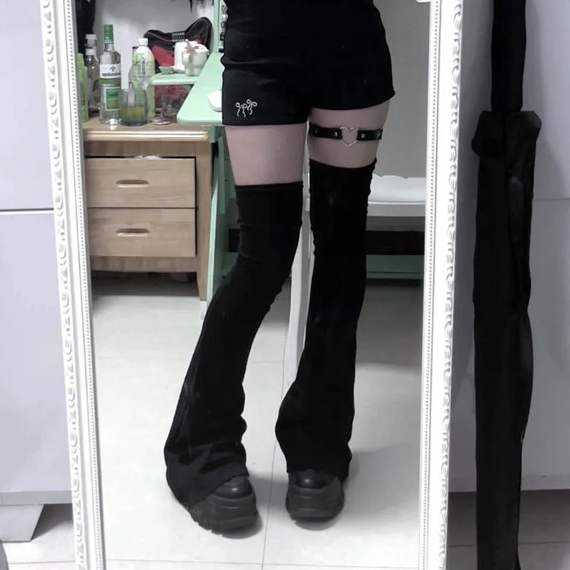 

Y2K Leg Stockings Elasticity Slimming Knee Socks Japanese Style Spicy Femboy Over The Knee Horn Shaped Cuffs Sexy Accessories
