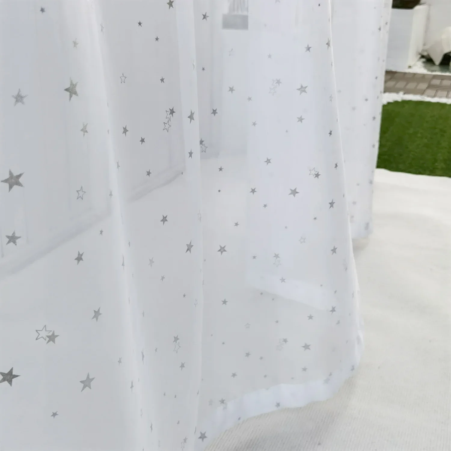 Shining Stars Curtain Baby Room Cartoon Sheer Fabric Transparent Kitchen Small Window Drape Treatment Cortinas T&234#30