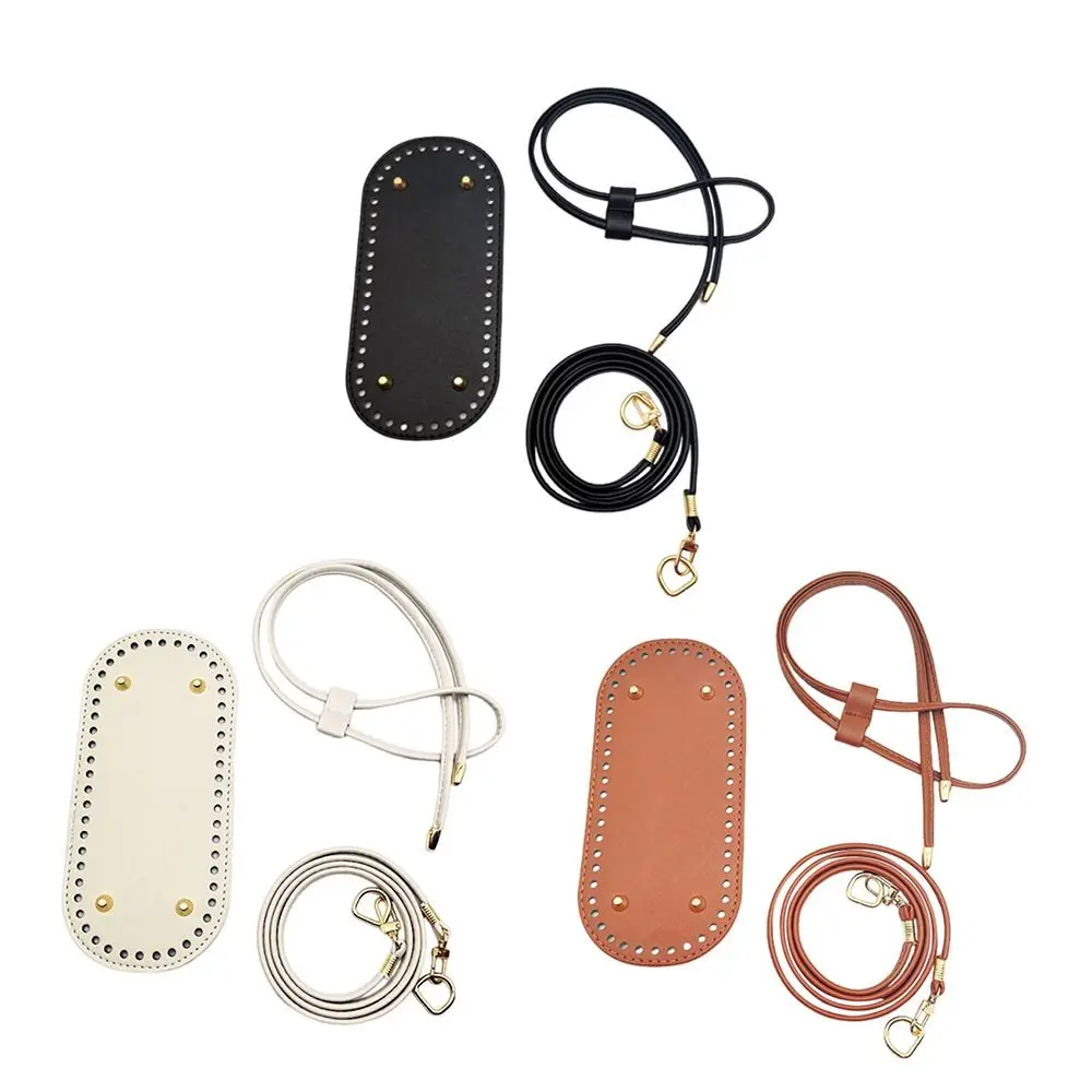 3PCS/SET DIY Handmade Crochet Bucket Dumpling Bag Accessories Bottom Plate Shoulder Strap Drawstring