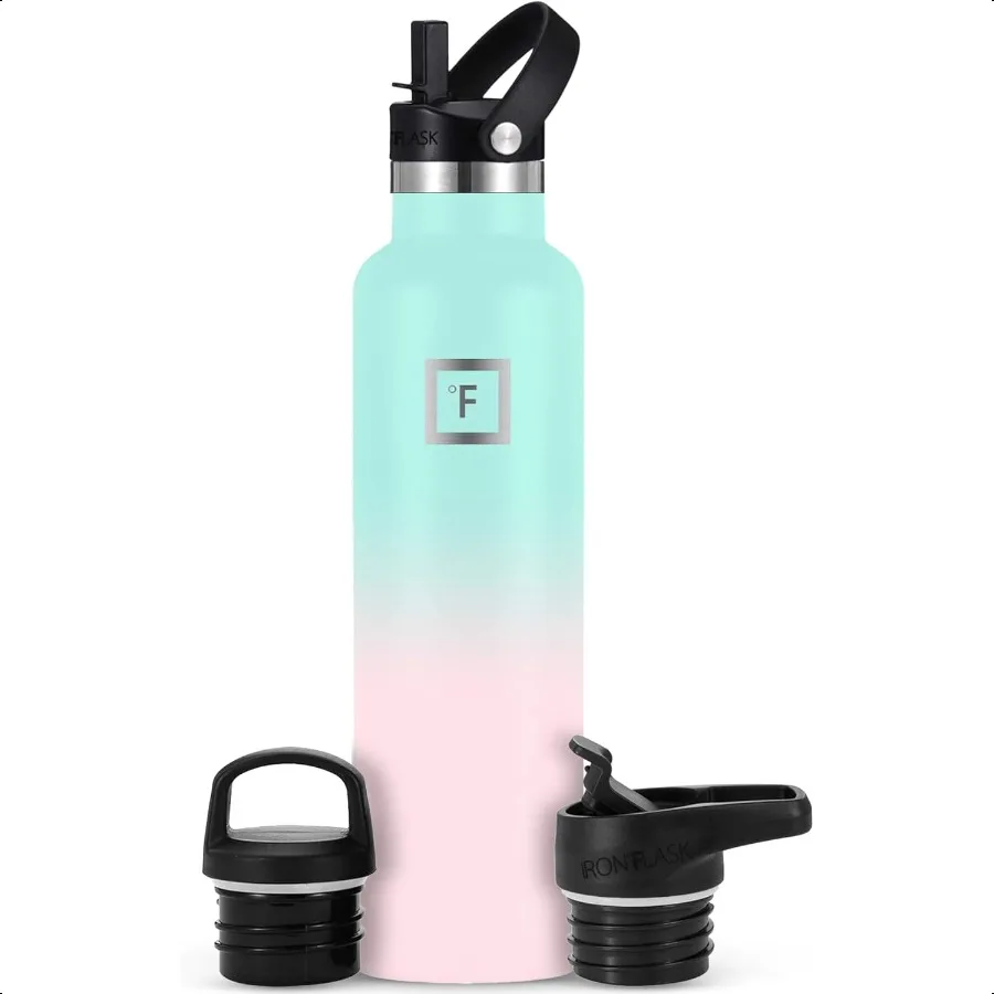 

Sports Water Bottle 24 Oz 3 Lids Narrow Straw Lid Leak Proof Vacuum Insulated Stainl Steel Hot Cold Double Walled Insulated The