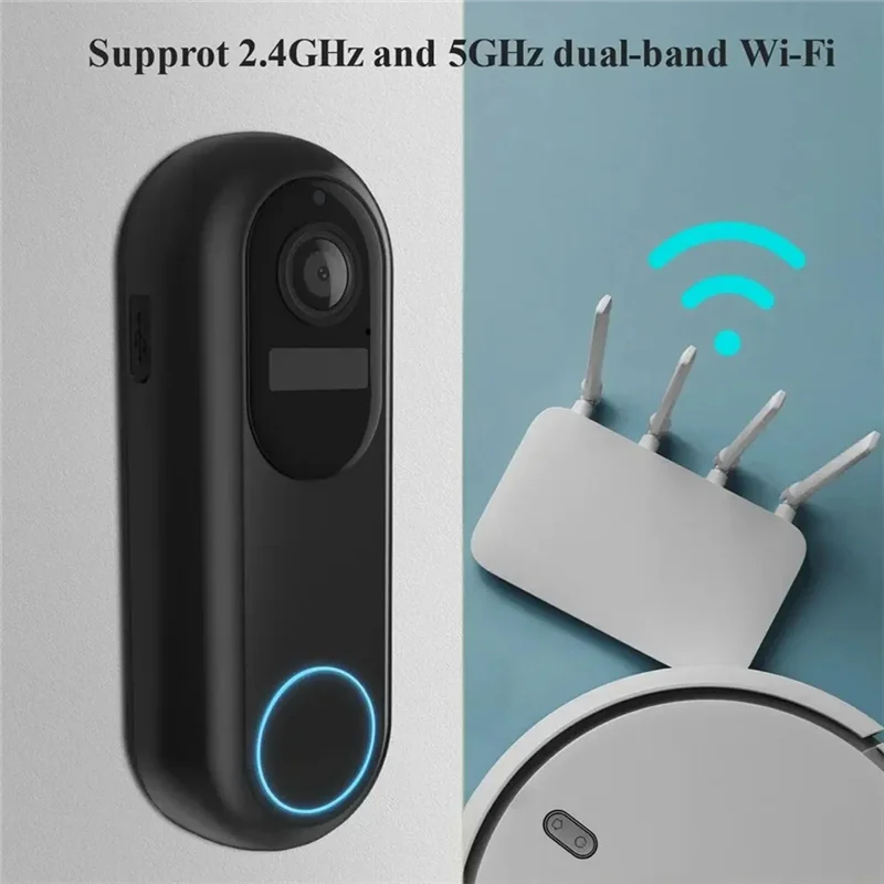 

SUNRI-WIFI беспроводной дверной звонок видеодомофон ночного видения водостойкий ночного видения умный дом видеодомофон камера с вилкой европейского стандарта