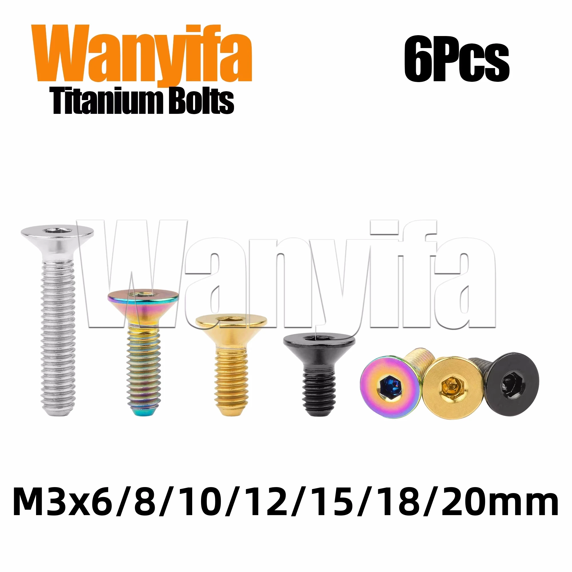 

Wanyifa Titanium Bolt M3x6/8/10/12/15/18/20mm Countersunk Flat Head Allen Screws for Drones, Toys, Model DIY Parts