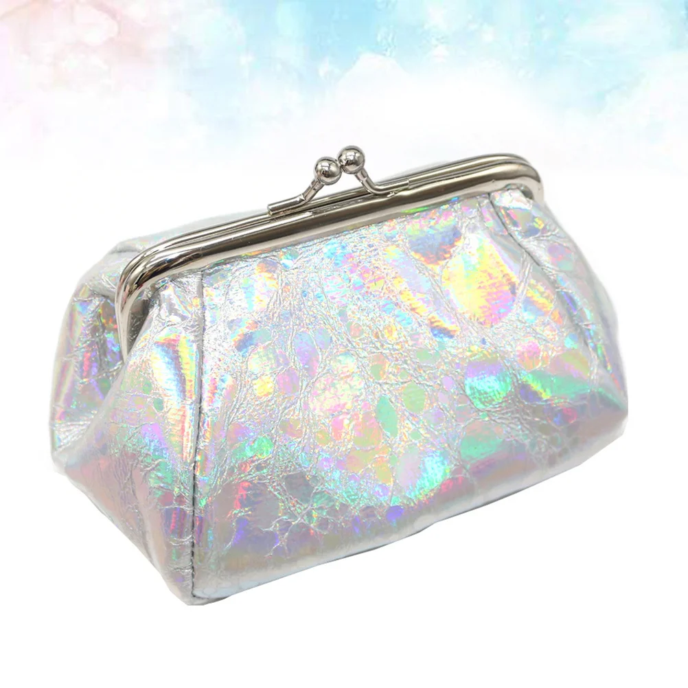 Holographic Coin Purse Sliver Large Capacity For Coins Keys Cash Storage Portable Fashion Money Pouch Stylish Change Bag Women