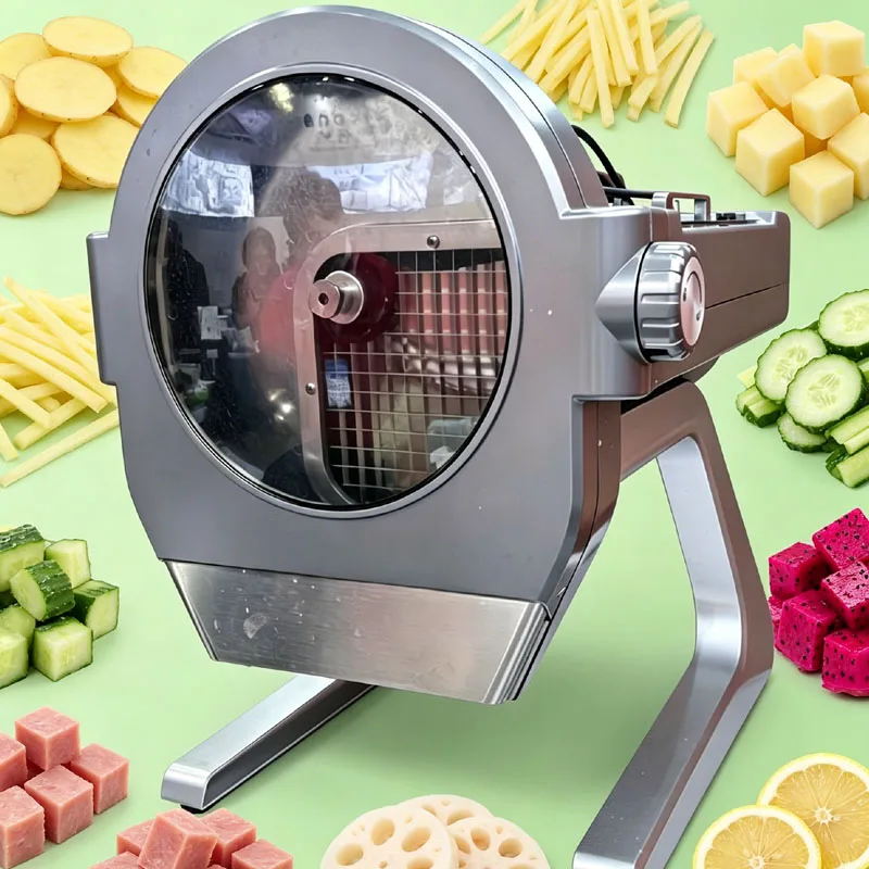 Automatic Fruit Vegetable Potato Cutting Machine Electric Commercial Cucumber Radish Dice Shred Slice Machine