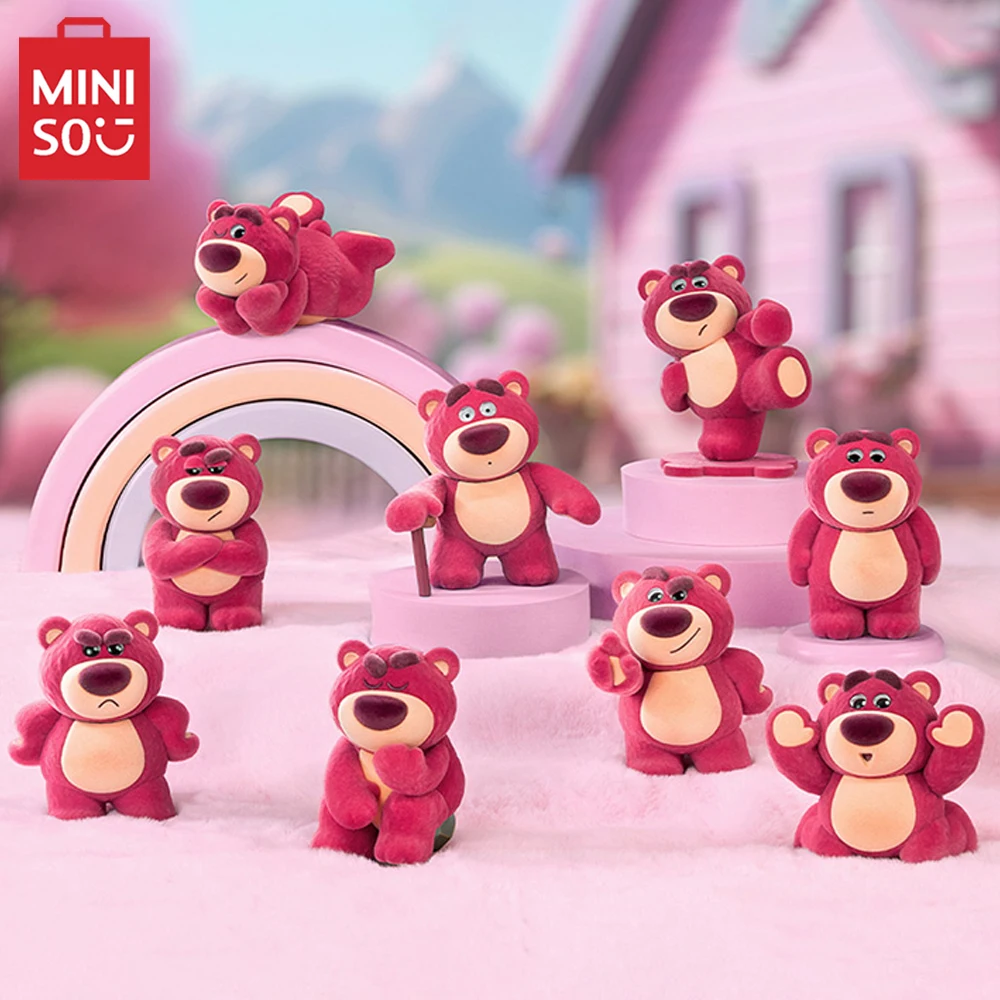 MINISO Disney Anime Figures Lotso Series Model Doll Toys Cartoon Kawaii Cute Desktop Model Decorations Blind Box Birthday Gift