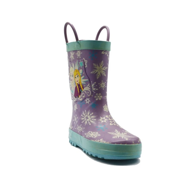 Frozen Cartoon Regenstiefel, wasserdichte rutschfeste Schuhe für Mädchen, Kindermuster-Design, Outdoor-Bekleidung