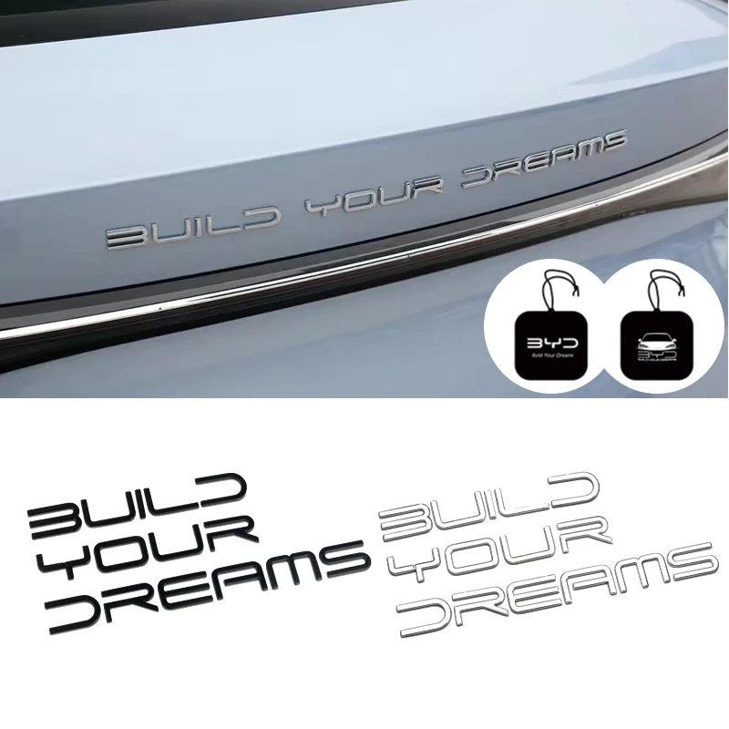 BYD Series Metal Car Logo Sticker BYD Atto 3 Yuan Plus Dolphin Seal Sealion Seagull Car Modification Build Your Dream Tail Tag