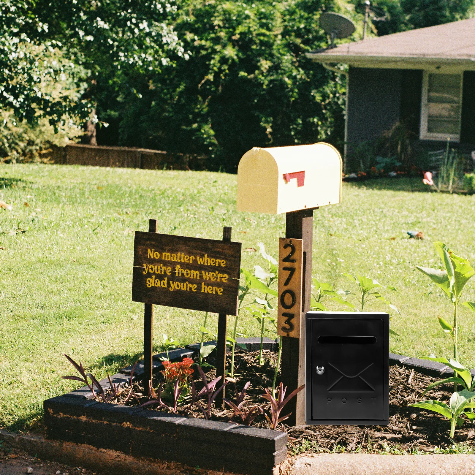 

Wall-Mount Mailbox Vintage Metal Post Box Outdoor Letter Box European Style Iron Mailbox Garden Mail Organizer