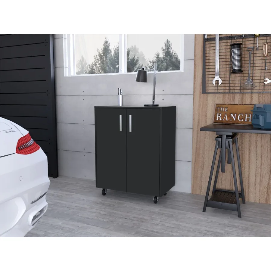 

Lewis Storage Cabinet Base Four Caster Double Door Cabinet Two Interior Shelves