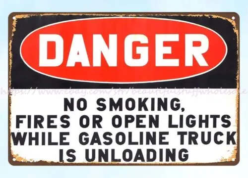 Danger No Smoking metal tin sign wall accessories for living room