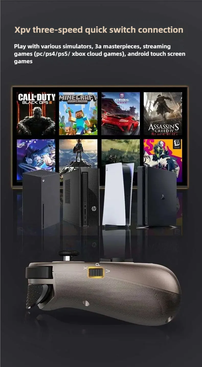 Shanwan novo controlador de jogo do telefone móvel q13 bluetooth gamepad para pc com hall gatilho joystick rotativo joystick para dispositivo móvel