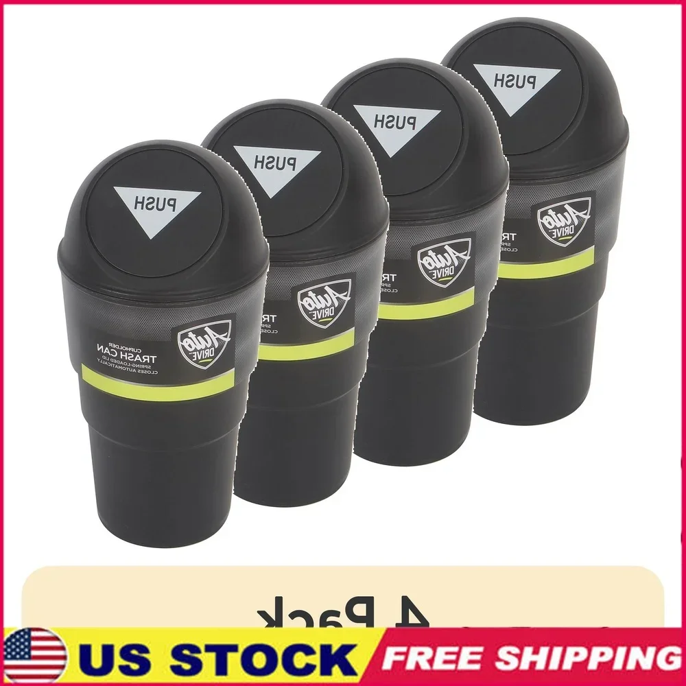 

4-пакетный подстаканник, мусорный бак, автомобильная незаменимая пружинная крышка, съемная крышка, легко чистящаяся портативная мусорная корзина, внутренний органайзер