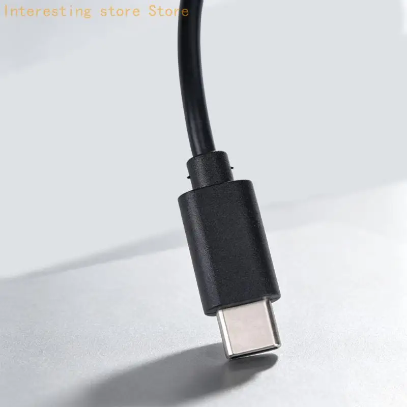 USB C 12V Cable with Round Tip Output, 1M Black Cord for Use 55KC