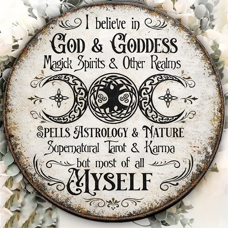 2D Flat - 1pc 8*8In/20X20Cm 2D Flat Round Sign, Vintage Plaque about 