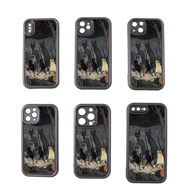 Dark Funny Monster Cat Fox Creative Phone Case for iPhone 16 15 Pro Max 11 12 13 14 XS XR7 8 Plus Matte Soft Shockproof Case image 6
