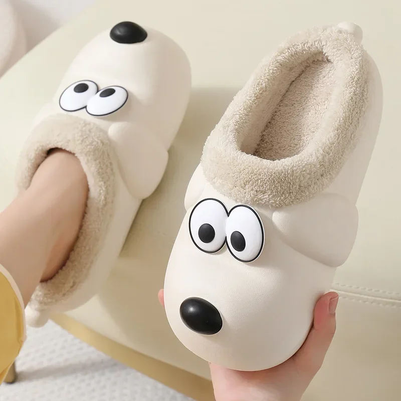 Women\'s Winter Shoes Puppy Dog Fluffy Female Floor Slipper Cartoon Men Soft Sole indoor Non Slip Shoes Female Male Eva funny