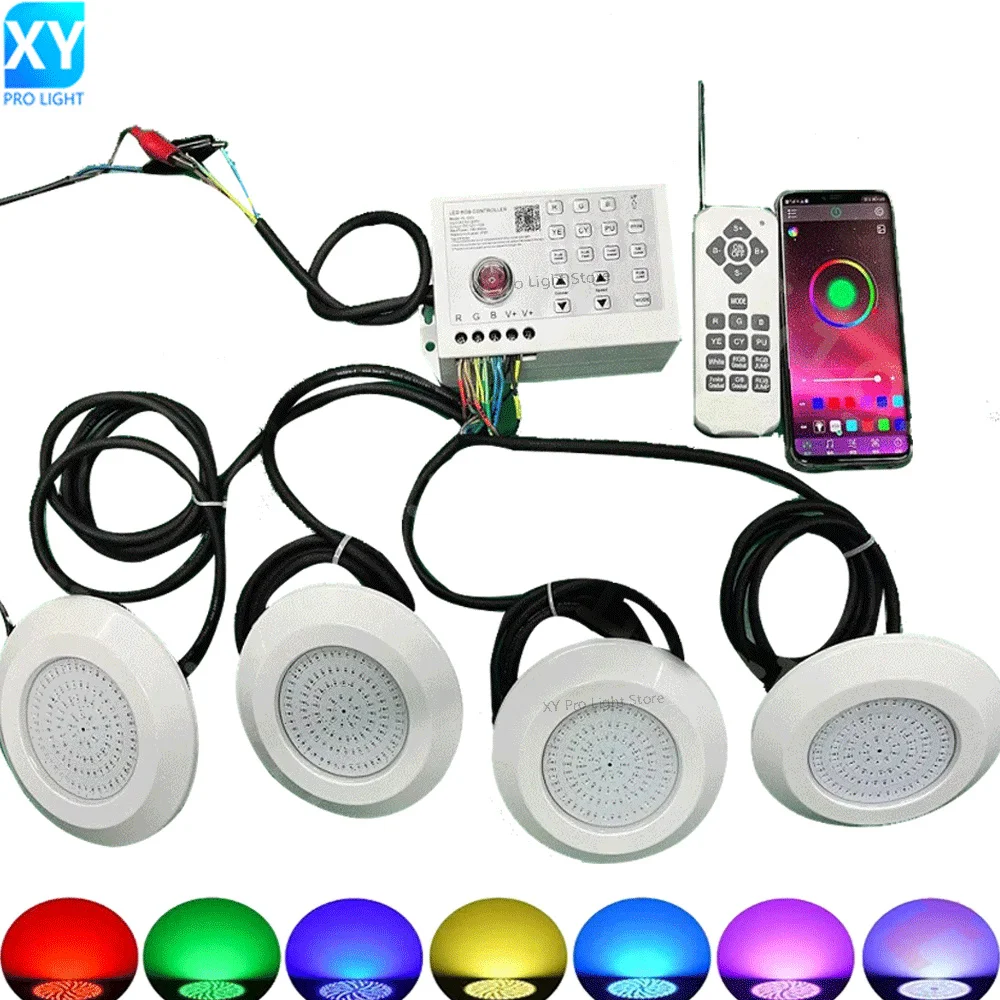 

12 Вт DC12V RGB светодиодный светильник для бассейна Bluetooth APP управление IP68Водонепроницаемый подводный светильник фонтан пейзажная лампа Piscina Luz Spotlight