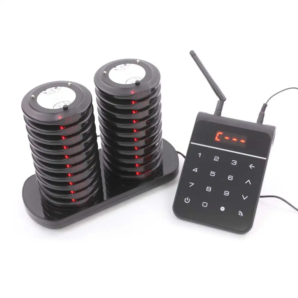 Restaurant Pager Wireless Calling System Vibrators Paging Device Vibration Bell Cafe Beeper for Coffee Food Truck Bank Clinic