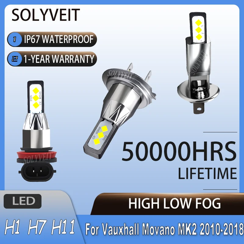 

Long-Distance durable H1 H7 H11 HIGH LOW FOG LED Headlights For Vauxhall Movano MK2 2010 2011 2012 2013 2014 2015 2016 2017 2018