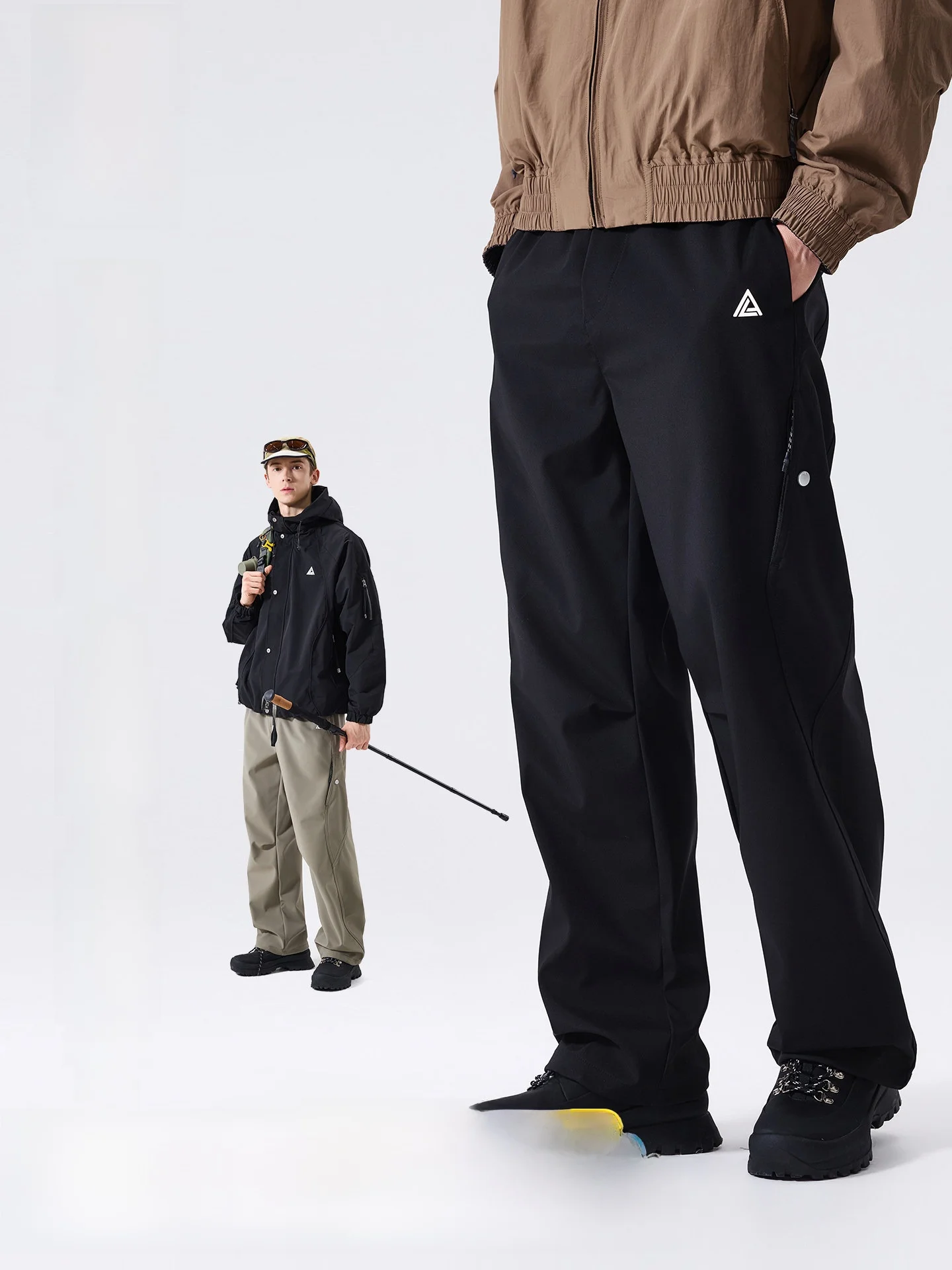 LAZY DAY Outdoor Men's Waterproof Soft  Trousers for Hiking And Climbing Straight Leg Workwear Trousers Durable Nylon Fa...
