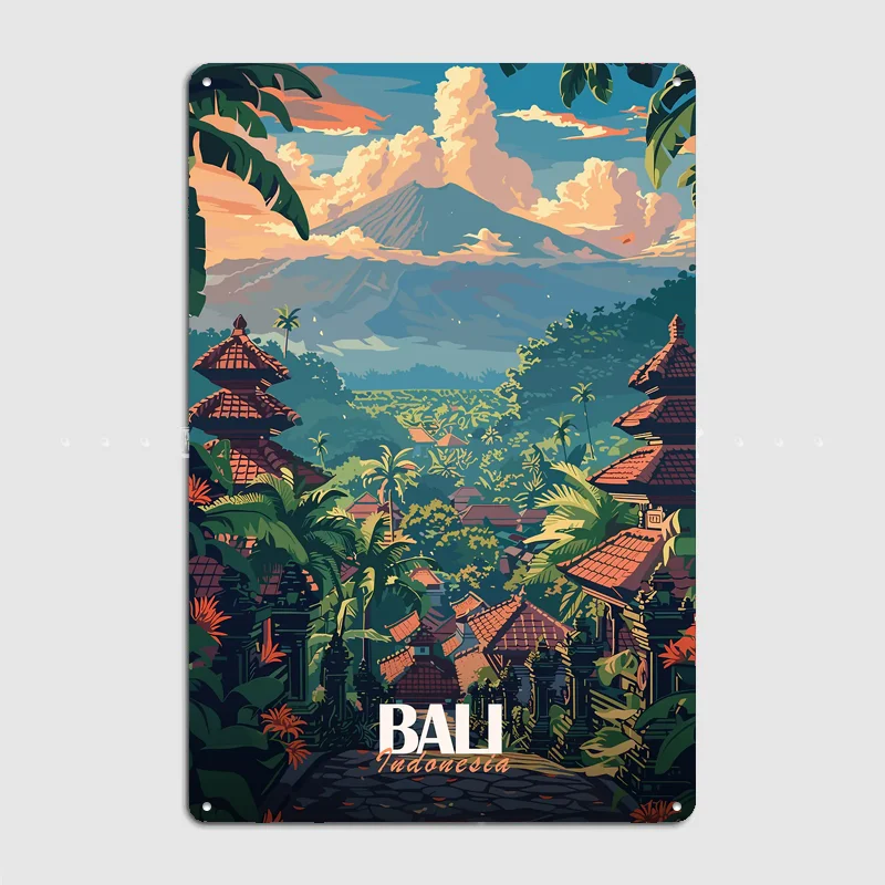 Bali Travel Poster Metal Custom Sign Living Room Wall Indoor Decor Room Decoration Bedroom Posters Home Decor