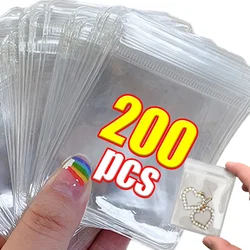 200/10pcs Self Sealing Bags Jewelry Rings Earrings Necklace Anti-Oxidation Storage Bags Organizer Transparent Packaging Pouches