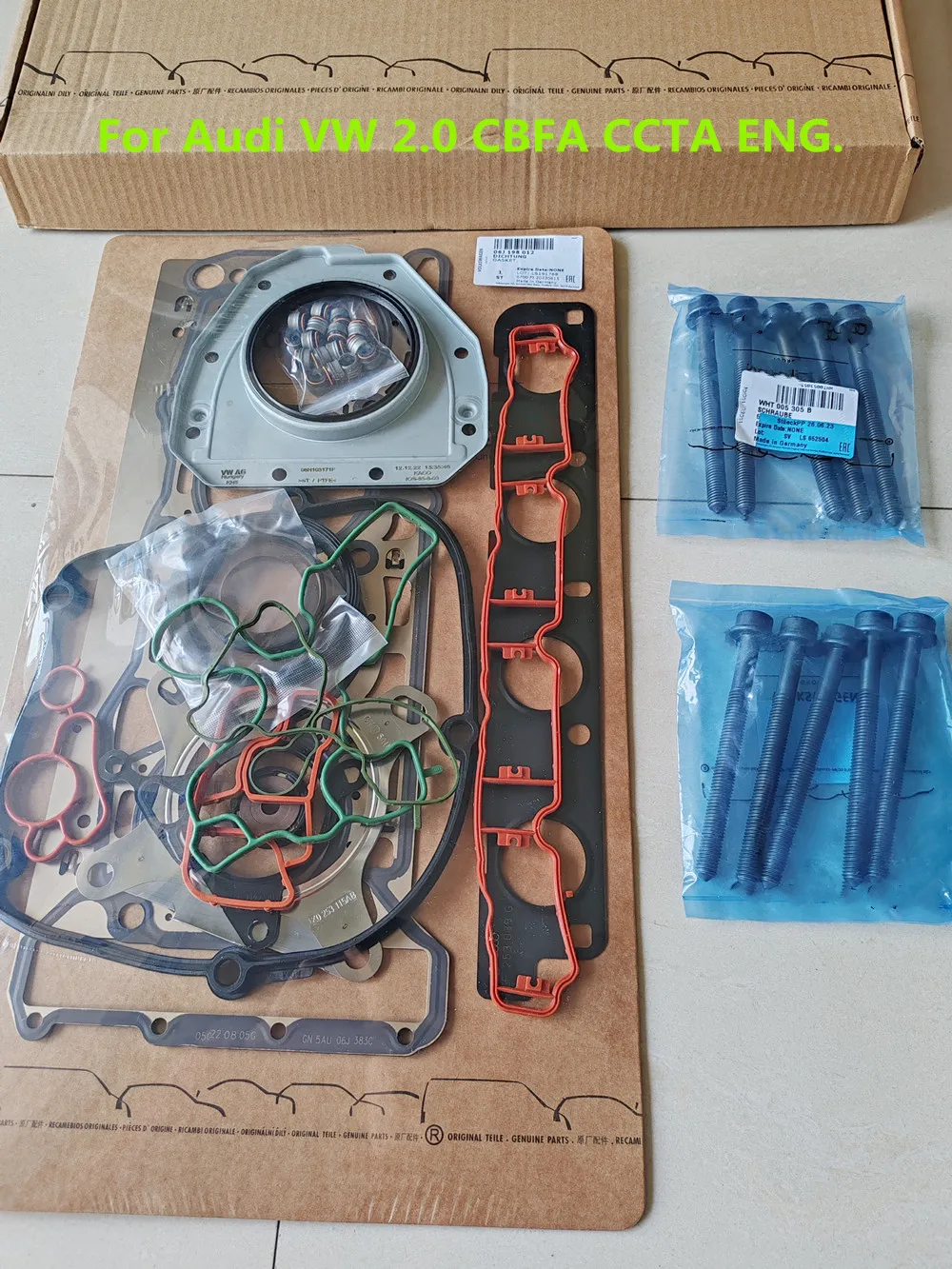 OEM Engine Cylinder Head Gaskets w BOLTS Repair Kit For Audi A3 A4 TT VW Eos GTI Jetta Passat 1.8T BZB CDAA 2.0T CBFA CCTA CAEB