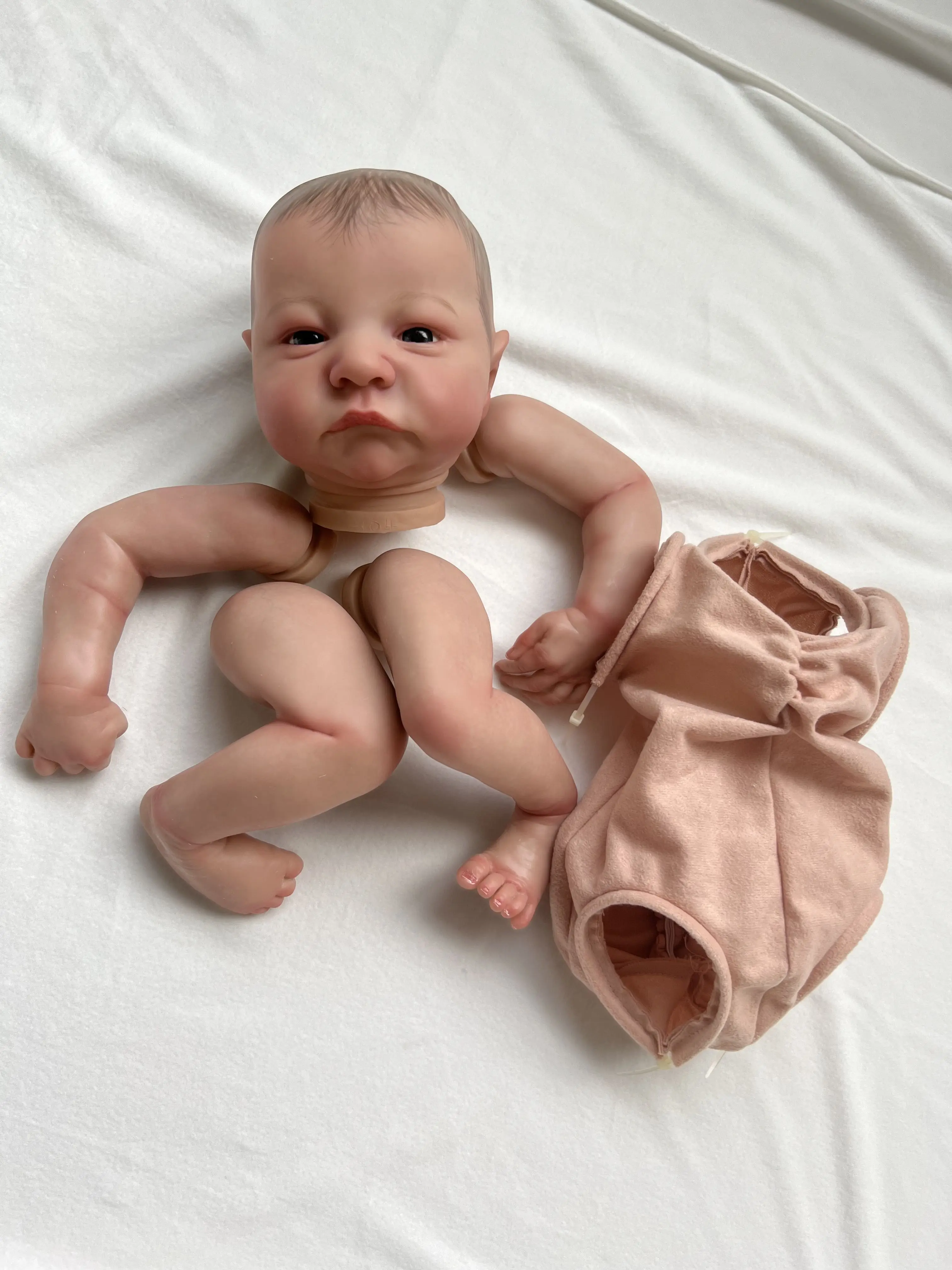 19 Inch Levi Awake Reborn Baby Doll Part NPK Lifelike 3D Painted with Visible Veins Includes Cloth Body