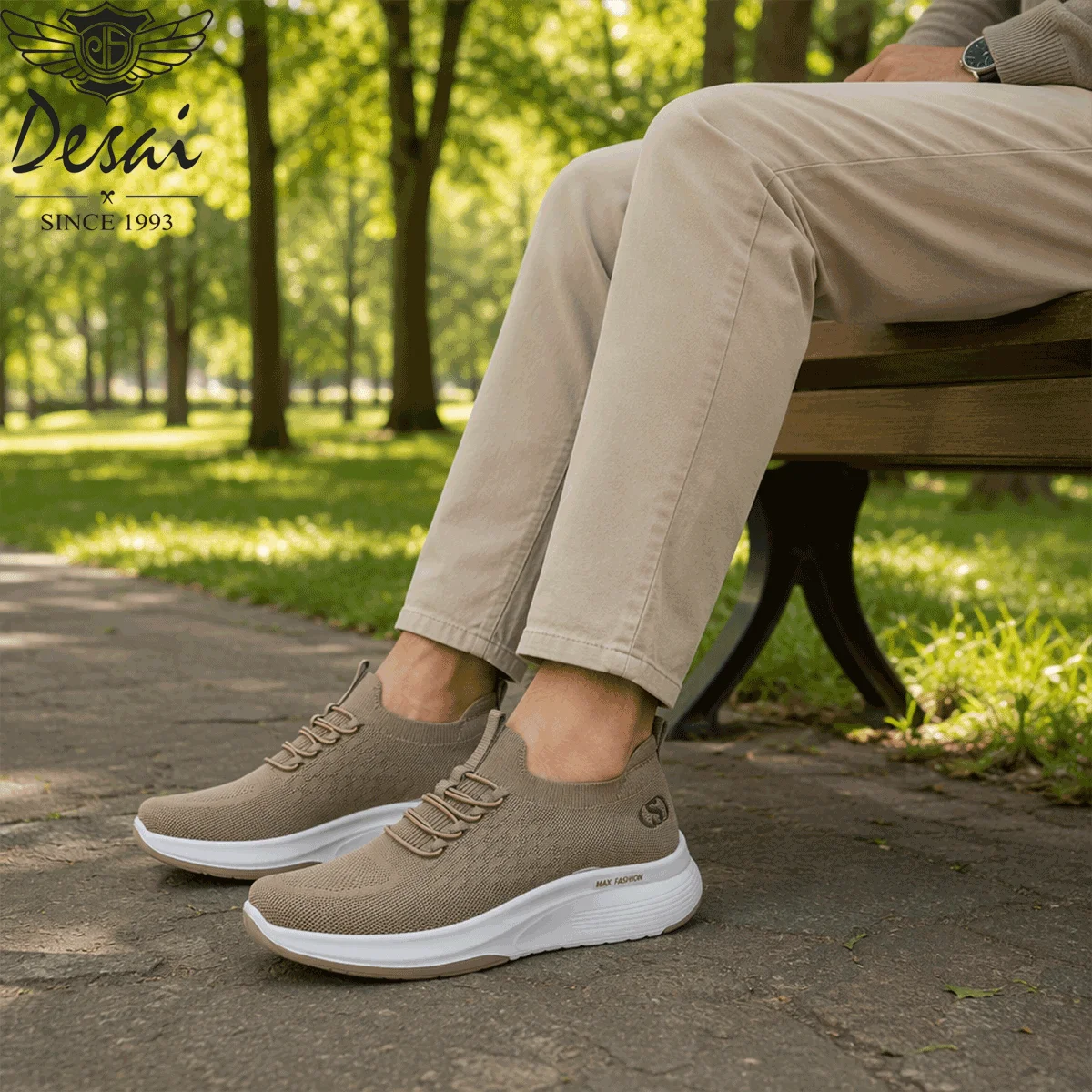 Desai Men's Wide Width Mesh Slip-on Sock Sneakers Thick Sole Breathable Lightweight Walking Shoes Casual Daily Commute view 5