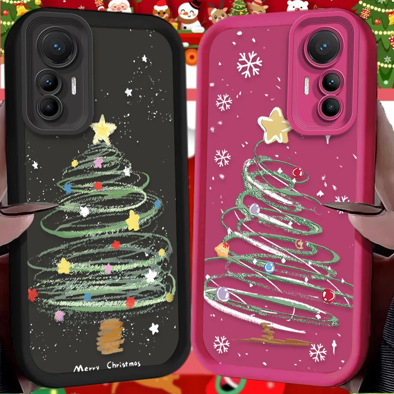 Christmas Tree Pattern Phone Case for Xiaomi 14T 13T 12T 11T 13 12 11 Lite 5G NE POCO X6 X5 F6 F5 F3 X4 GT X3 NFC M5S C65 M6 Pro