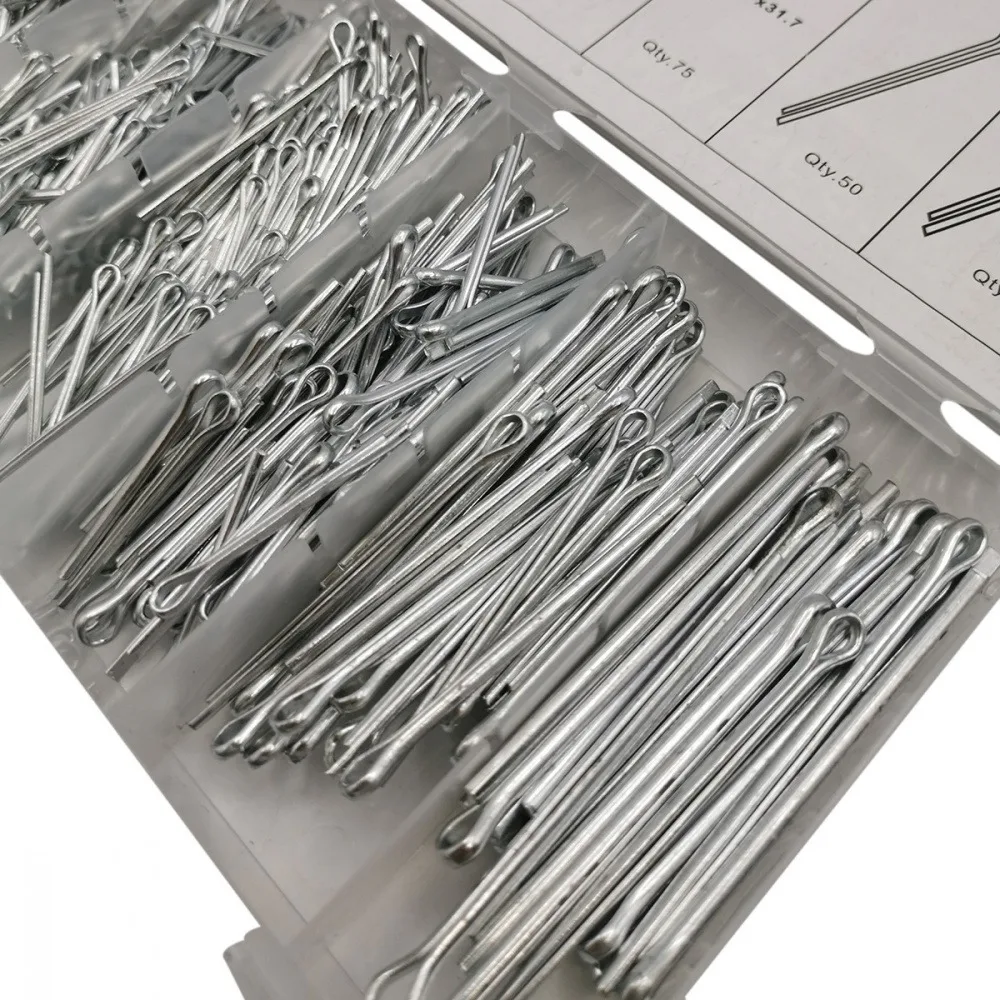 

555 шт./кор. крепежные детали R-типа, разделенный штифт, предохранительный штифт, открытые эластичные штифты, шпилька для волос, штифт для позиционирования, индексирующий штифт