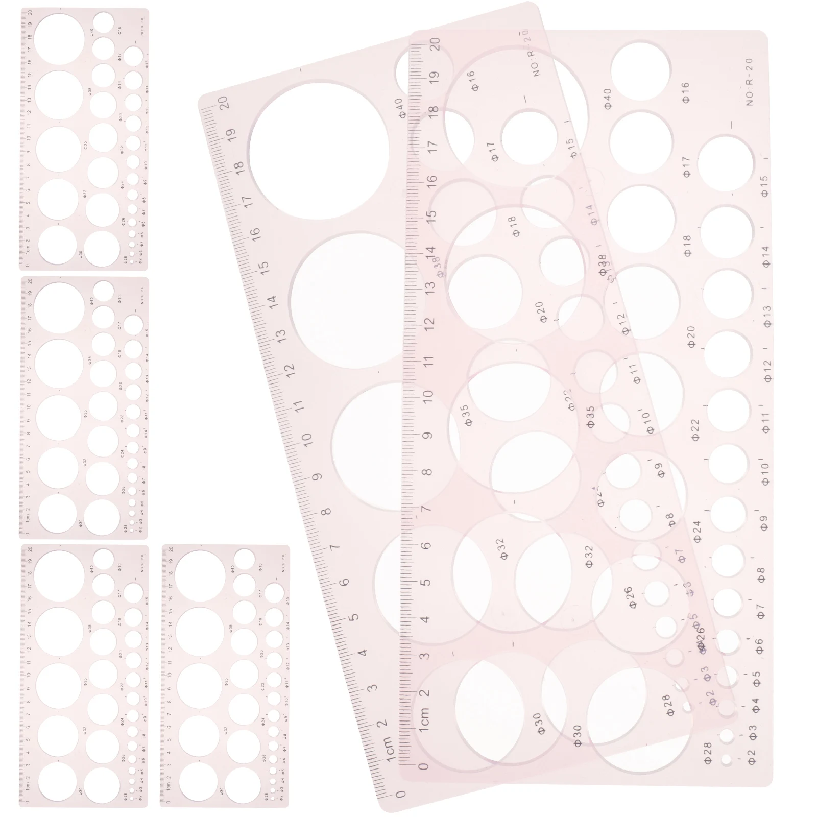 

6 Pcs Drafting Tools Drawing Template Ruler Stencils for Manual Geometric Templates Plastic Student